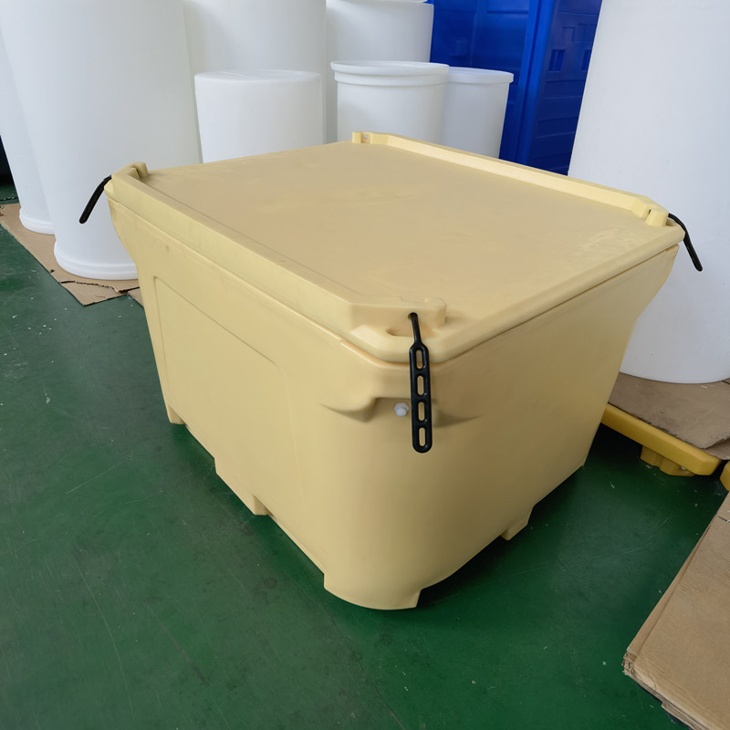 华社滚塑方形保温箱1000升双层加厚渔业pu海鲜冷链箱保温桶