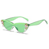 Brand glasses solar-powered, sunglasses from pearl, lens, metal hinge, internet celebrity, cat's eye, European style