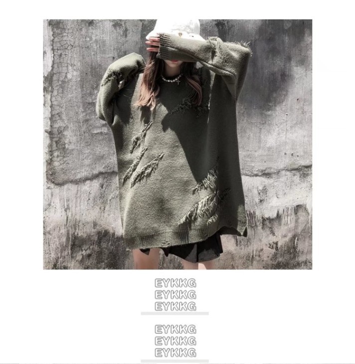 Unisex Oversized Knitted Jumper With Tassel Design For Couples_voghion.com