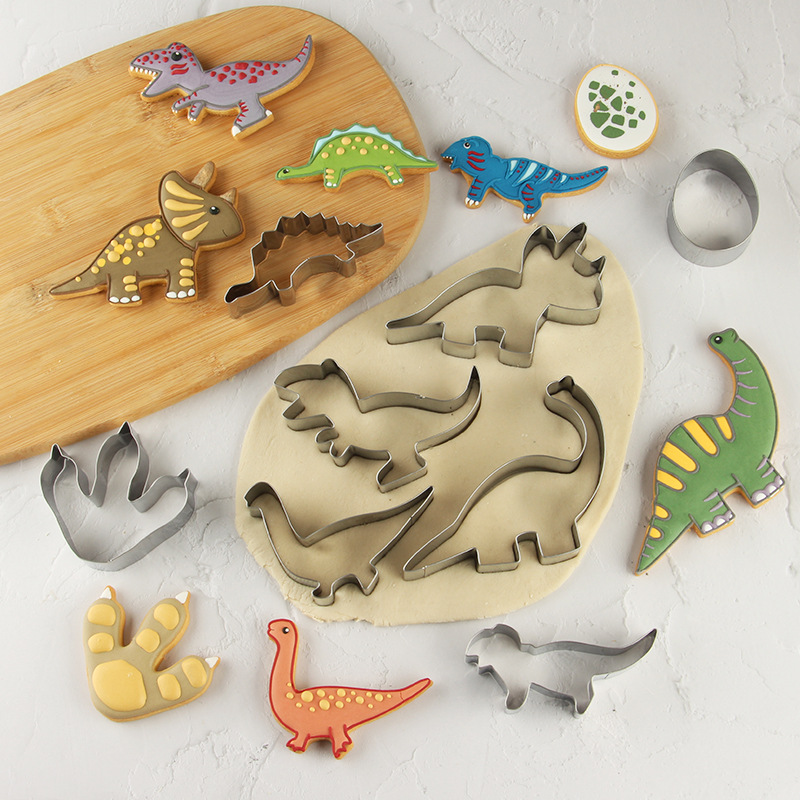 Theme Cartoon Dinosaur Cookie Cutter Cookie Cutting Set Valentine's Day Thanksgiving Cookie Cutter DIY Baking Tools