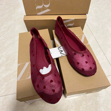 现货~ZA厂家网纱爱心镂空鞋女2024年夏季新款时尚平底女鞋镂空单