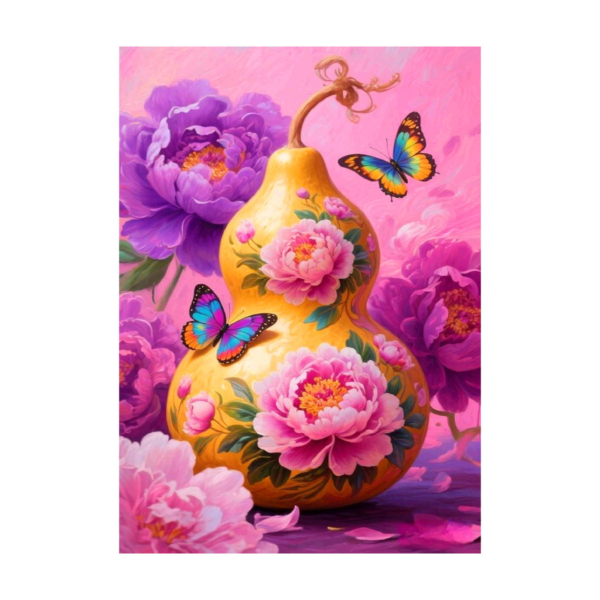 [Algodón importado] Mona Lisa Real bordado de cruz, Fu Man Tang-Peony Shangxiang bordado de hilo auspicioso estilo chino