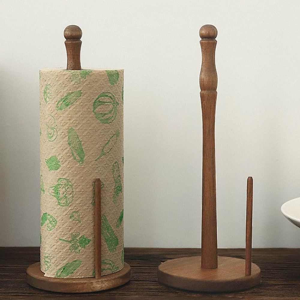Solid Wood Bracket Punch-Free Roll Paper Vertical Storage Rack Kitchen Paper Towel Rack Household Lazy Wipe Arrangement Rack