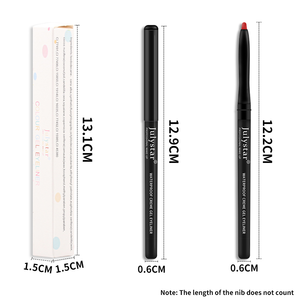 Penna gel colorata Julystar molto sottile, eyeliner resistente, impermeabile, resistente all'olio, che non sbava_voghion.com