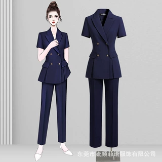 西装套装女夏季薄款职业高端气质酒店工装西服珠宝店工作服正装