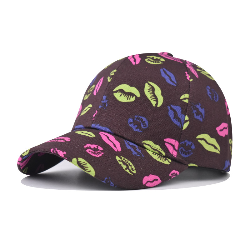 Transfronterizos nuevos labios de moda impresa gorra de béisbol gorra cuadrada gorra cuadrada gorra de moda gorra al por mayor