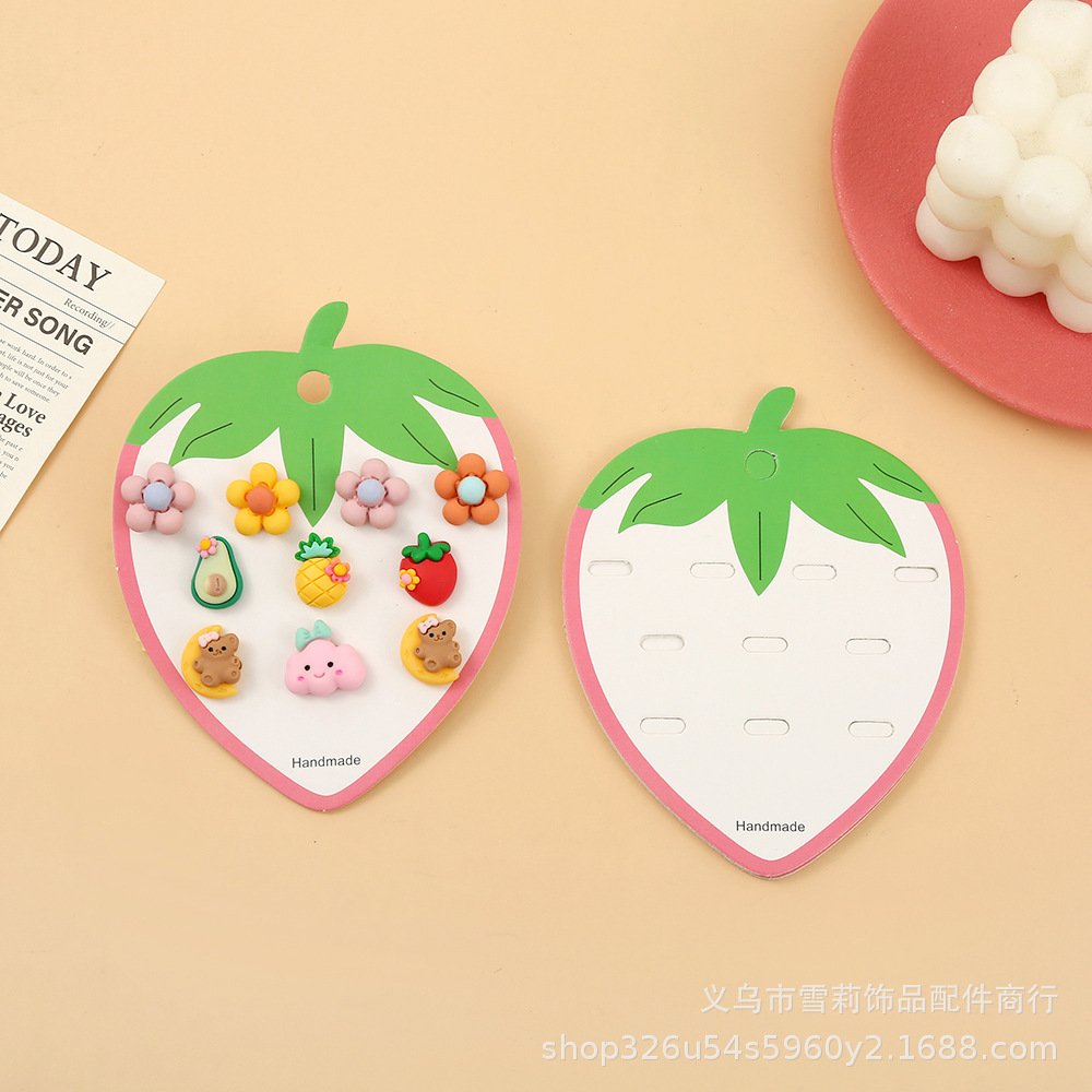 新款创意甜美风十卡位皮筋卡纸女生diy头绳卡片精品包装材料批发