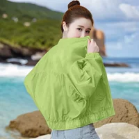 Оранжевая короткая куртка Niuniu, женская осенняя тонкая солнцезащитная одежда, дышащая защита от УФ-лучей, новинка лета 2024, женская солнцезащитная одежда
