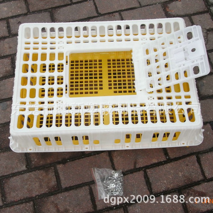 厂家生产加厚耐磨耐摔大活鸡肉鸡鸡笼 塑料运输鸡笼 塑胶养殖鸡笼