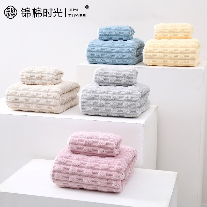 Manufacturer Wholesale Bamboo Coral Velvet Towel, Enlarged, Water-Absorbent, Lint-Free, Quick-Drying, Adult Household Hand Towel