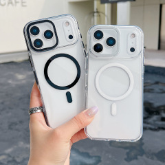 高透明磁吸iPhone17Promax手机壳防滑简约苹果16Plus讯彩15保护套