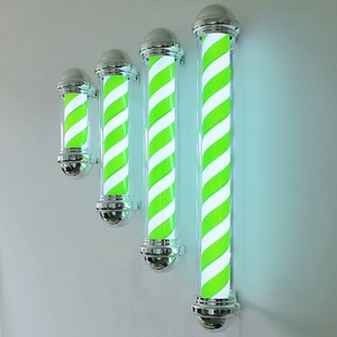 Cylindrical Wall-Mounted Trendy Green Beauty Salon Rotating Led Light for Hair Salon and Barber Shop Outdoor Use