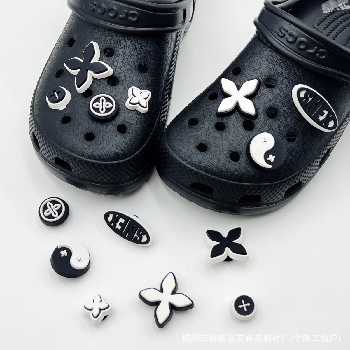 Estrellas plateadas ajuste agujero agujero perdido zapatos decorativos accesorios DIY extraíbles accesorios de flores hebillas de zapatos accesorios tridimensionales