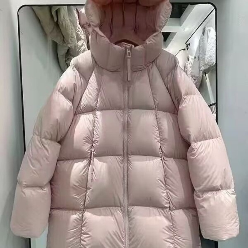 冬季超轻云朵泡芙棉衣连帽龟背羽绒棉服女装中长款加厚休闲外套潮|undefined
