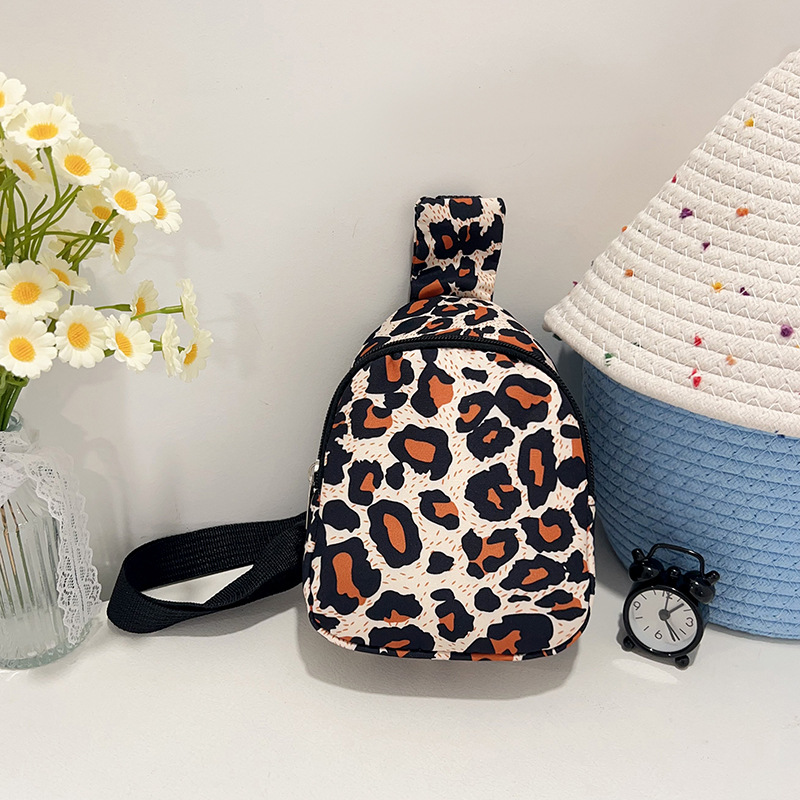 New Children's Bag, Cute Girl's Crossbody Bag, Fashionable Leopard Print Casual Lightweight Shoulder Bag, Baby Girl's Chest Bag