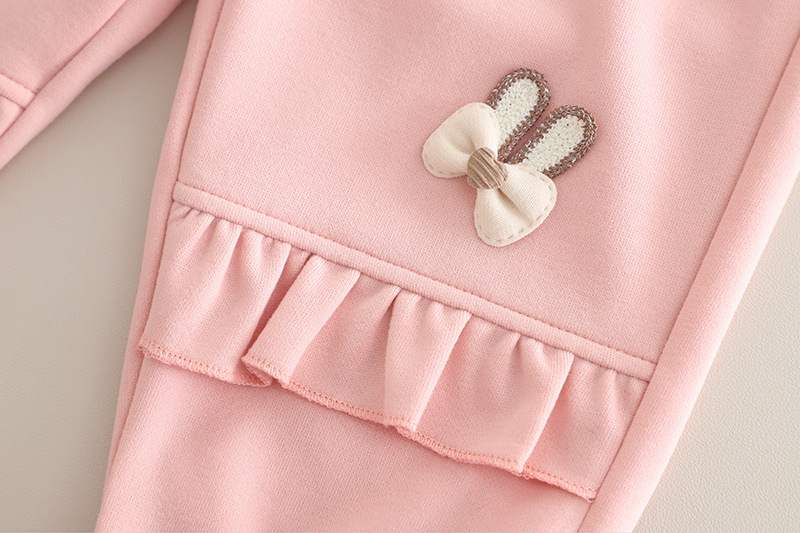 Baby flick set kanin rosett sweatshirt och byxor tvådelat_voghion.com