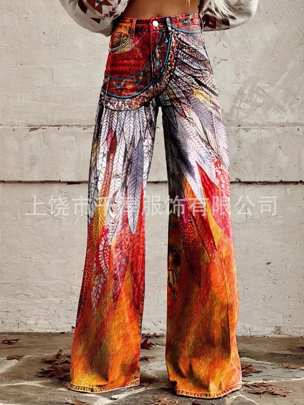 スポット卸売人気独立系サイト Xiyin AliExpress ヨーロッパとアメリカの貿易大きいサイズの女性のカジュアルパンツ薄い模造ジーンズ|undefined