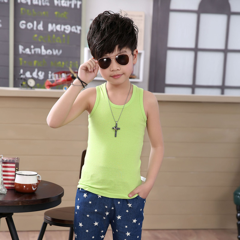 Camiseta de algodón para niños en forma de I para niñas pequeña camisola para niños ropa interior para niñas de verano