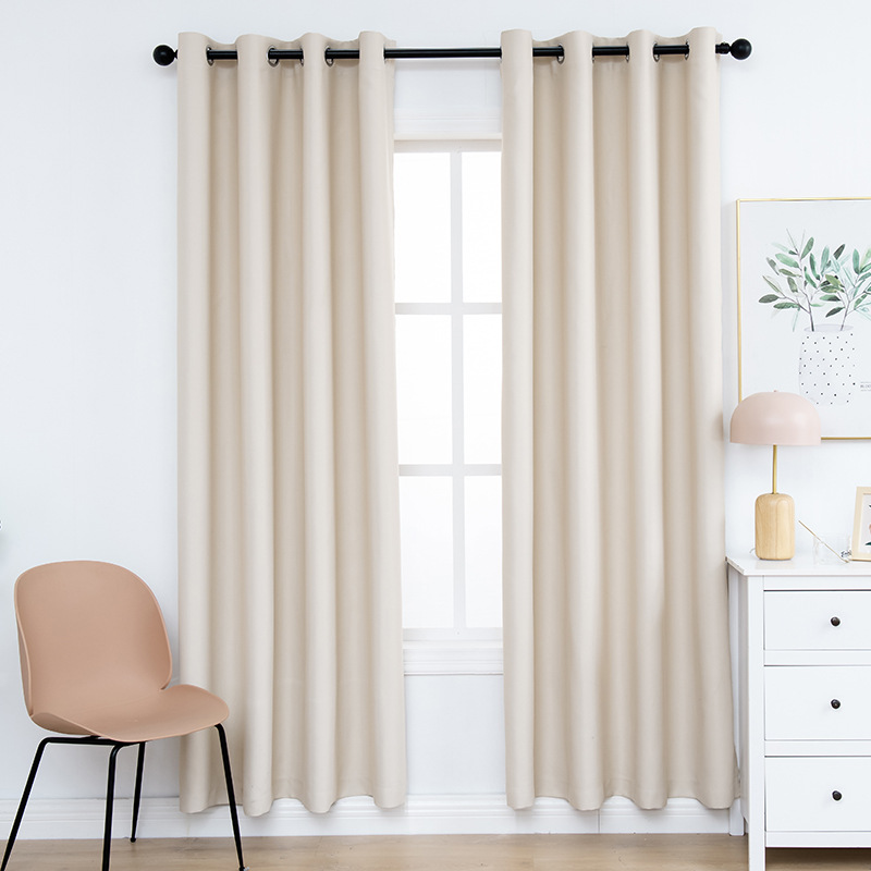 Transfronterizo acabado cortina de estilo europeo sala de estar dormitorio color sólido sombreado cortina de piso fábrica directa una entrega al por mayor