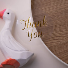 烫金透明thank you甜品台婚礼蛋烘焙糕慕斯杯饮料瓶不干胶贴纸