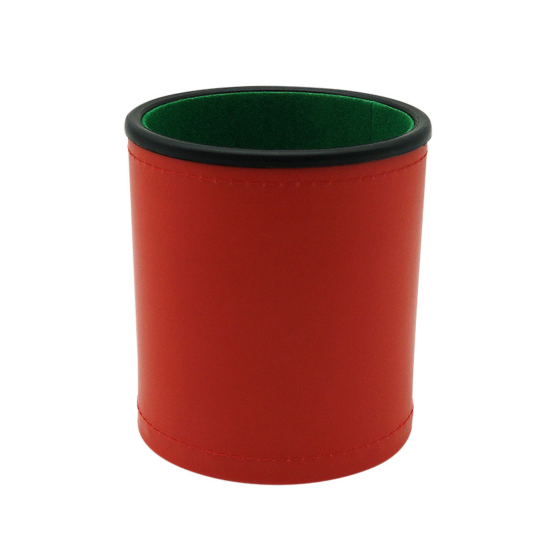 Cuero rojo y terciopelo verde