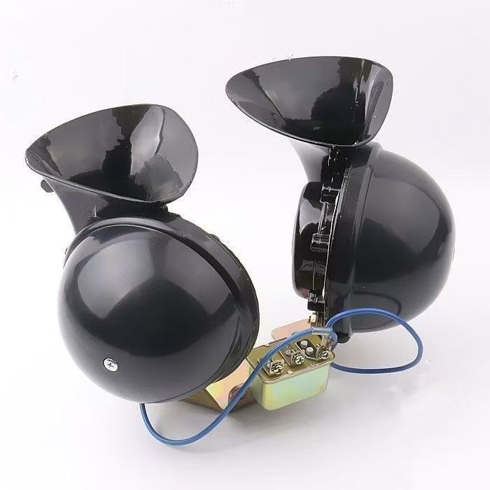 Bus and Truck Horn Electric 12V Car Horn 24V Large Truck Super Loud High and Low Tone Whistle Horn High-Pitched Speaker