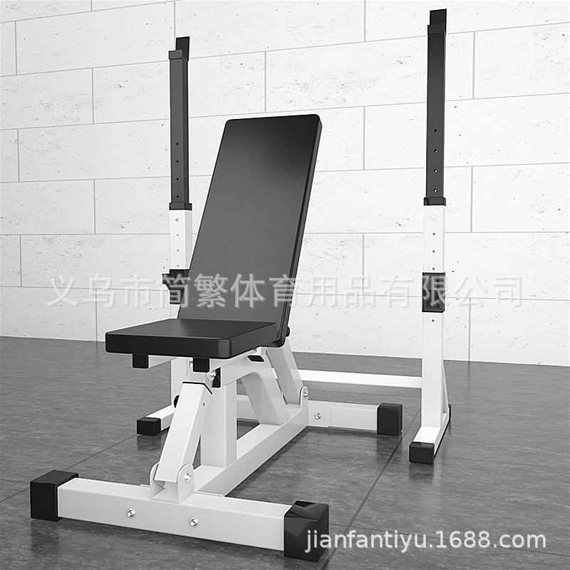 Mancuerna taburete Silla de fitness en casa plegable pájaro volador ajustable Barbell rack Banco push Squat rack multifuncional banco de peso