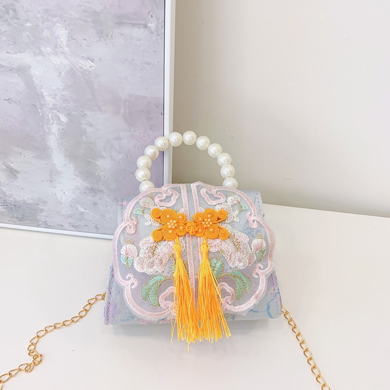 Bolso de hombro para niños caliente exquisito antiguo bolso de cambio para chicas lindas princesas al aire libre bolso de perlas casuales