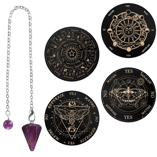 Douyin Xiaohongshu Live Broadcast Hexagonal Cone Column Pendulum Crystal Pendant Tarot Card Cloth Prop Bracket Set