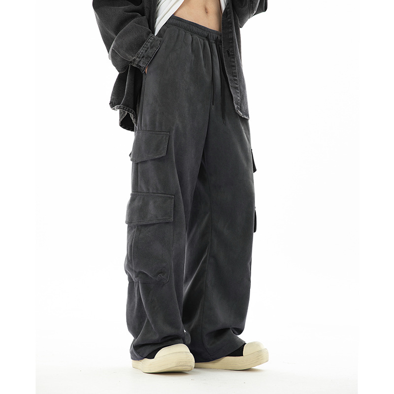 Velvet three dimensional casual trousers