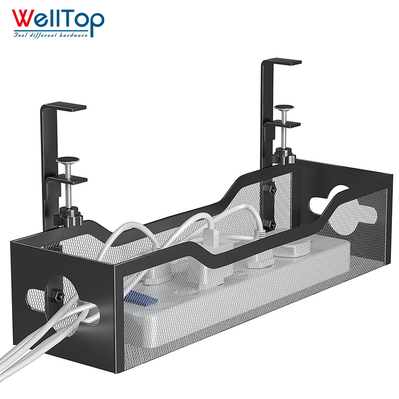 Amazon Venta caliente Red de hierro debajo de la Mesa organizador hogar ponche-libre cesta de almacenamiento estante de almacenamiento ajustable en stock al por mayor