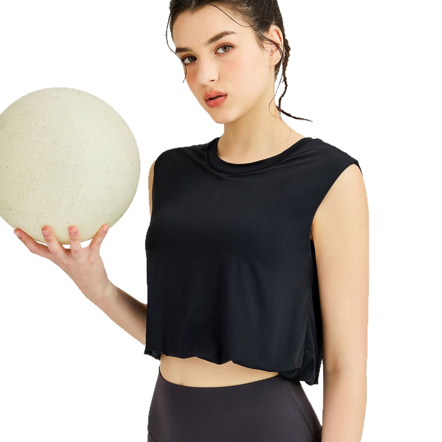 Chaleco deportivo con tacto suave para primavera y verano, blusa sin mangas con cuello redondo, ropa de running de secado rápido para mujer, top holgado para yoga, ropa exterior