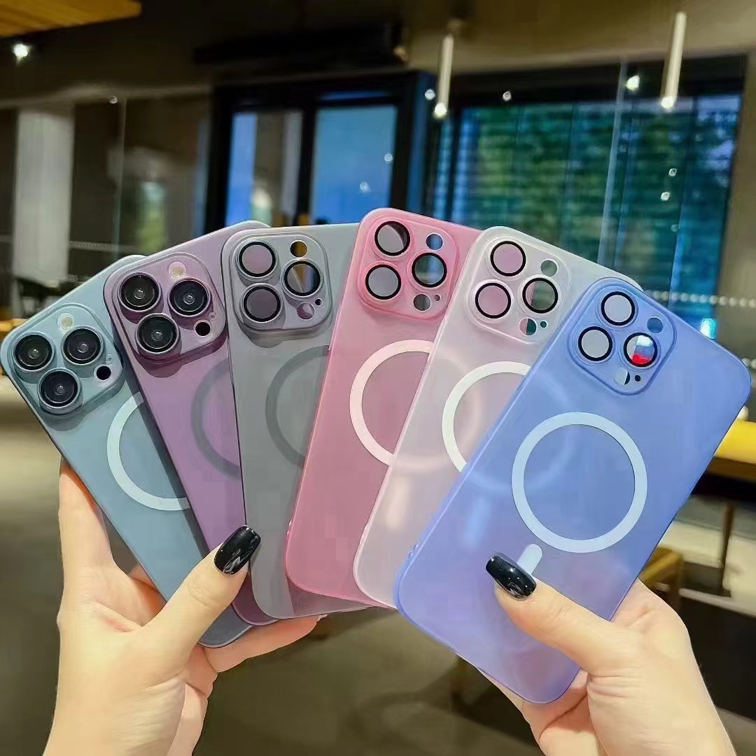 New Ice Mist Magnetic Apple 17 Mobile Phone Case 16Promax Ultra-Thin Pc Hard 15 with Lens Protective Cover 11 Frosted