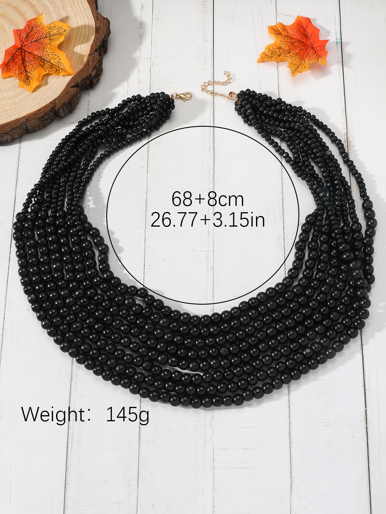 Beaded Design Simple Style Classic Style U Shape Wood Wholesale Layered Necklaces