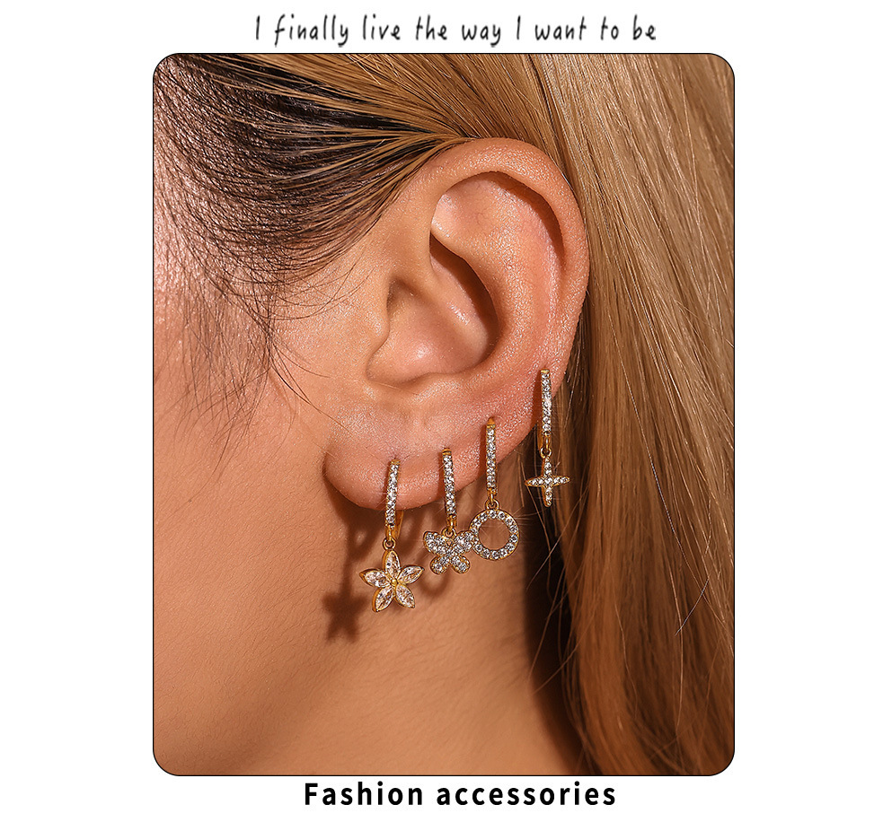 Sugar Cube Geometric Zircon Earrings Hand Inlaid Diamond Jewelry_voghion.com