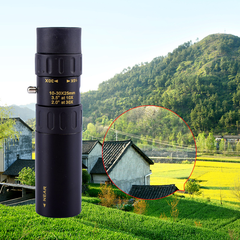 批发10-30x25外贸可伸缩变焦单筒望远镜高清高倍望眼镜手机拍照