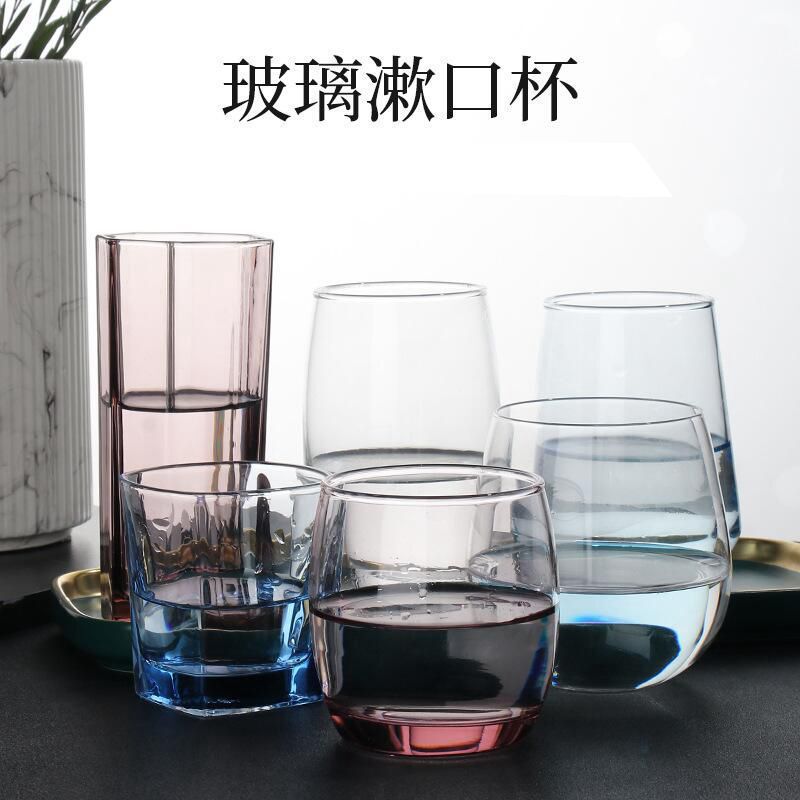 家用创意简约情侣刷牙杯酒店客房玻璃漱口杯牙刷杯客栈水杯洗漱杯|undefined