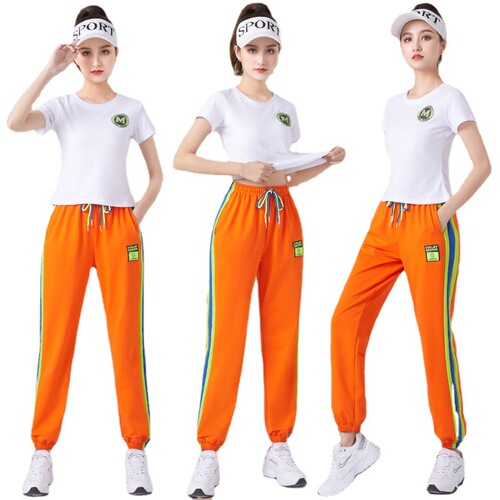 Square dance clothing pants, loose large size sports casual pants, dance pants, running fitness pants