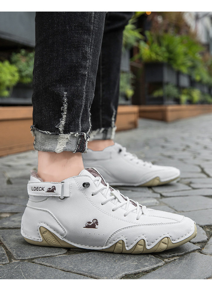 Bốt Martin nam cổ cao lót nhung giữ ấm, giày bông da lộn đế cao su chống trượt — C8008M kaki lót nhung, C8008M màu xám lót nhung, C8008M màu đen lót nhung, F8008M màu hồng lót nhung chi tiết 18