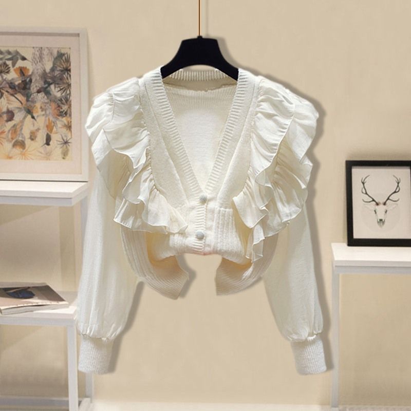 (2개) 플러스 사이즈 여성 가을 세트 여성의 새로운 프랑스 기질 스웨터 허리 슬리밍 스커트 투피스 세트