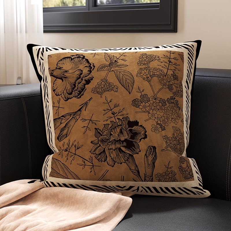 Sofá de sala de estar retro de alto nivel, almohada de cabecera, almohada de cintura en la cama, ventana flotante, almohada de respaldo con núcleo desmontable y lavable