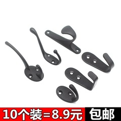 批發黑色掛衣鈎歐式單個衣服衣帽鈎鞋櫃排鈎浴室單鈎壁掛牆壁衣櫃