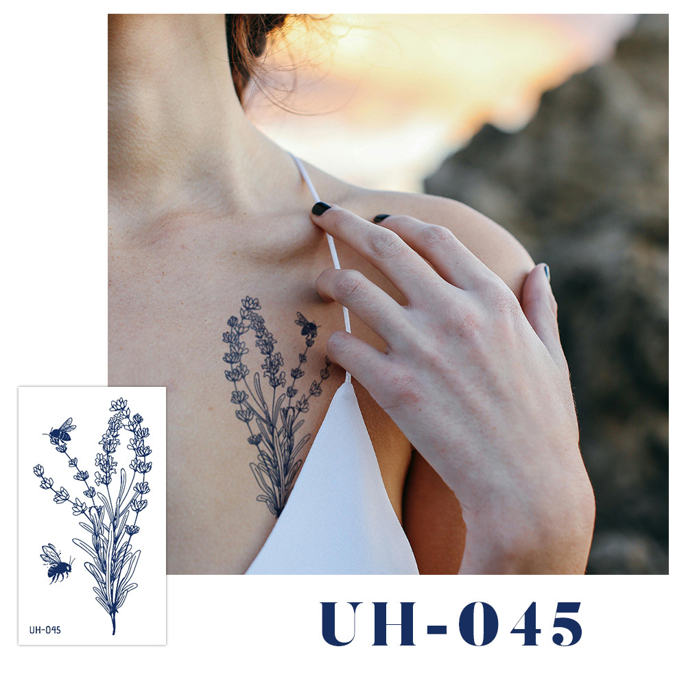 新しいジュースハーブタトゥーシール、半永久的、韓国で人気、原宿風、防水、ミニマルなタトゥーシール、英語文字