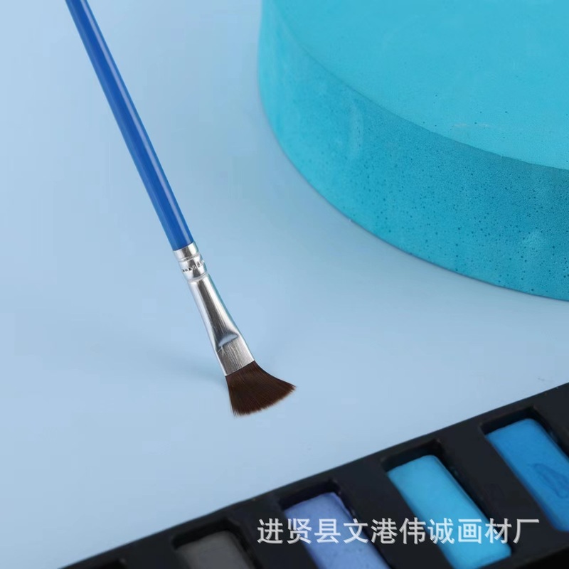 新型の水粉の油絵の筆のナイロンの毛の塾の子供の絵画の筆の平頭の斜めの頭の絵の具の油絵の筆のセット|undefined