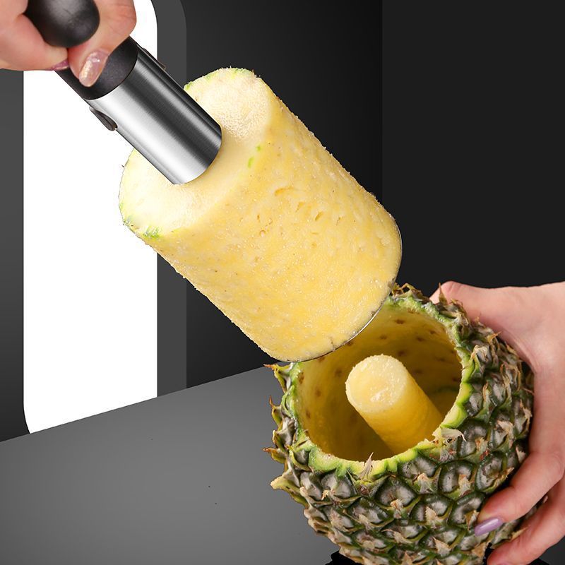 Cuchillo para piña, pelador y descorazonador de acero inoxidable, herramienta especial para cortar y extraer el corazón y la piel dura de la piña en casa.