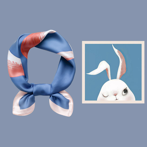 53cm Korean Spring Silk Scarf Wholesale Women Korean Fashion Multi-functional Neck Scarf Professional Versatile Small Square Scarf