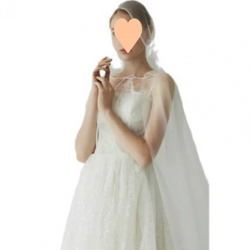 Long thin white cloak with hood for bride, trench coat