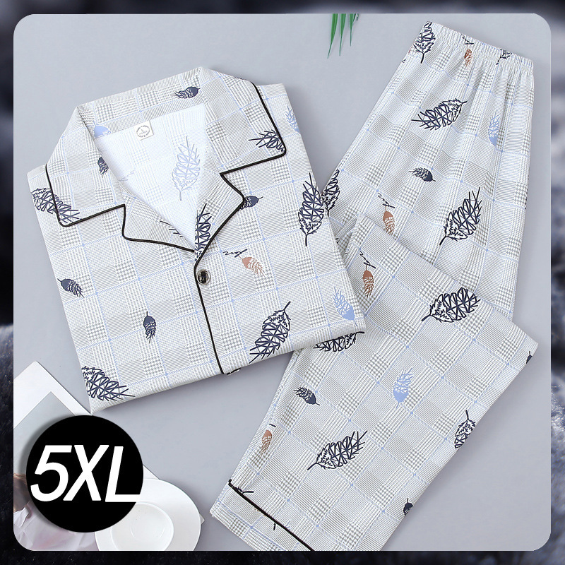 100% algodón de los hombres pijamas de primavera y otoño cardigan manga larga de mediana edad papá puede usar al aire libre desgaste del hogar traje de verano Delgado