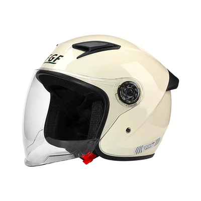 Motosiklet kaskı (dəbilqə) Motorcycle Helmet for All Seasons - new-national-standard-class-a-3c-off-white-high-definition-transparent-long-mirror
