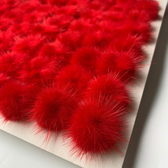 3.5cm水貂毛球配件 diy古風漢服飾品手工髮簪髮飾邊夾毛絨球材料